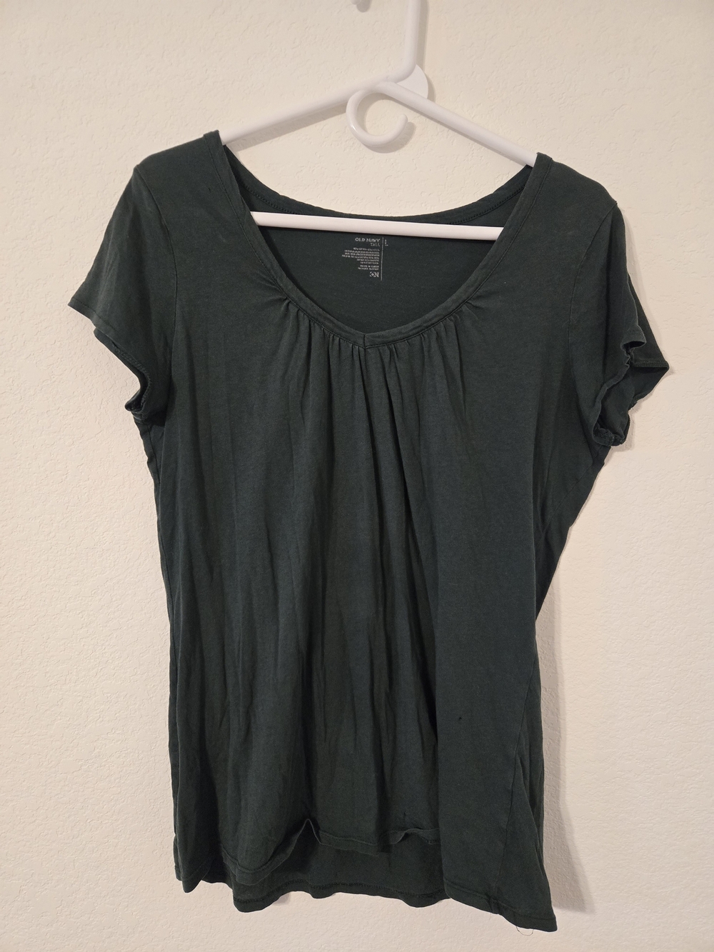 Old Navy Dark Green Scoop Neck Short Sleeve Top